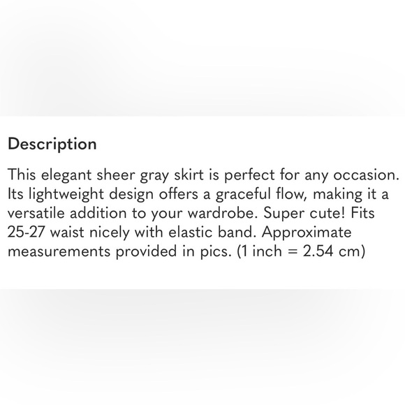 Elegant Sheer Gray Skirt - Picture 9 of 9